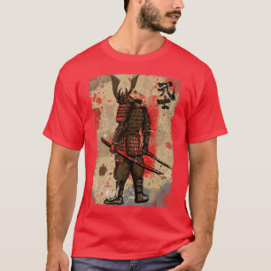 Japanese Samurai Katana Swords Calligraphy Retro P T-Shirt