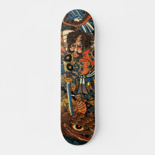 Japanese Samurai killing a huge python Skateboard