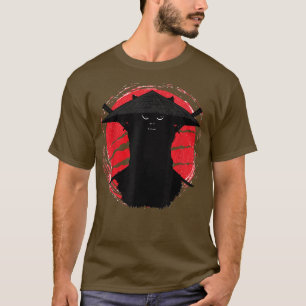 Japanese Samurai Ninja Cat Kawaii Graphic T-Shirt