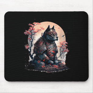 Japanese Samurai Ninja Dog Tattoo Graphic For Men  Mouse Pad