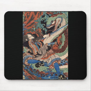 Japanese Samurai Painting c. 1800's Mouse Pad