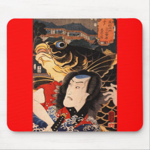 Japanese Samurai Painting c. 1800's Mouse Pad
