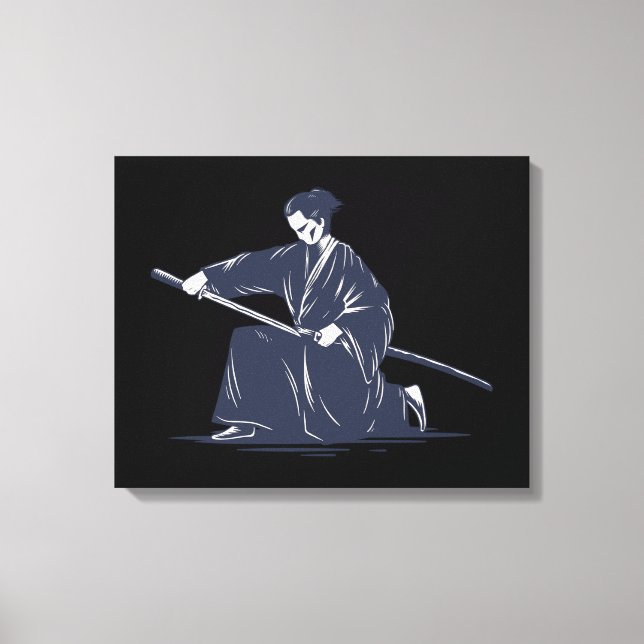  Japanese Samurai Painting Canvas Print (Front)