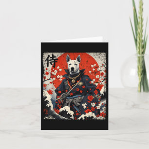 Japanese Samurai Pitbull Tattoo Kawaii Ukiyo-e Nin Card