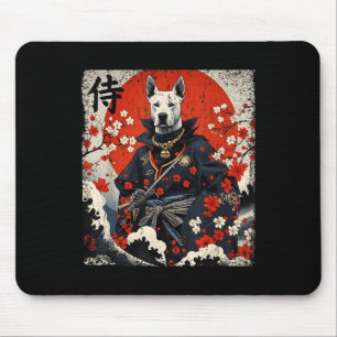 Japanese Samurai Pitbull Tattoo Kawaii Ukiyo-e Nin Mouse Pad