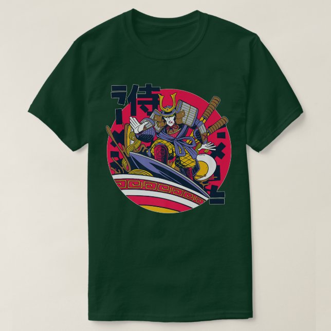 Japanese Samurai Ramen Noodle Soup  T-Shirt (Design Front)