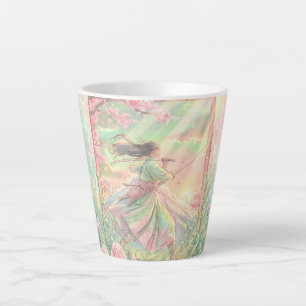 Japanese Samurai Sakura latte cup
