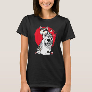 Japanese Samurai Senpai Cat Tattoo Teacher Master  T-Shirt