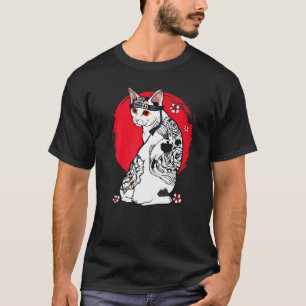 Japanese Samurai Senpai Cat Tattoo Teacher Master T-Shirt