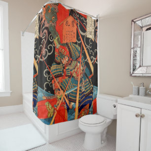 JAPANESE SAMURAI SHOWER CURTAIN