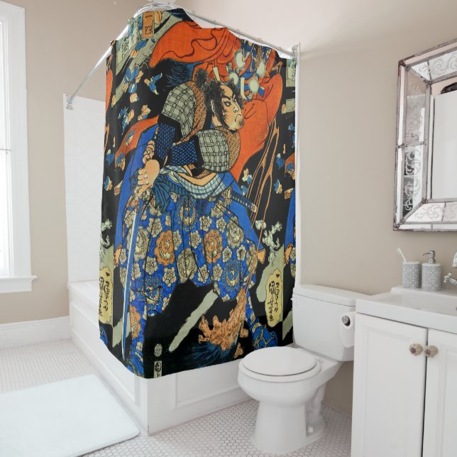 JAPANESE SAMURAI SHOWER CURTAIN (In Situ)