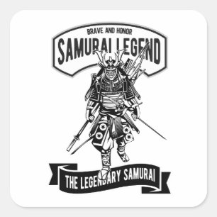 Japanese "Samurai" Square Sticker