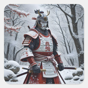 Japanese Samurai square sticker