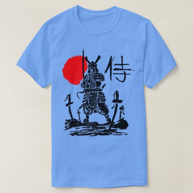 Japanese Samurai Sword Warrior Minimal Abstract Ar T-Shirt (Design Front)