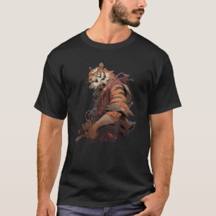 Japanese Samurai Tattoo Tiger Fighter Graphic Artw T-Shirt