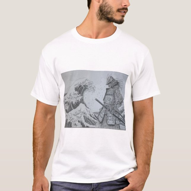 Japanese　Samurai&ukiyoe Men's T-shirt (Front)