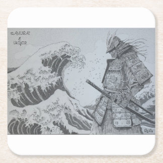 Japanese samurai&ukiyoe original art square paper coaster