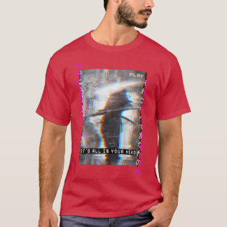 Japanese Samurai Vaprowave Glitch Warrior  T-Shirt