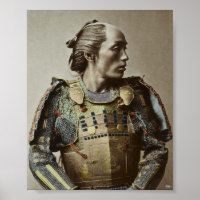 Japanese Samurai Vintage Photo Hand coloured
