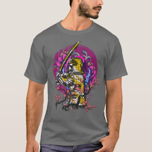 Japanese Samurai Vintage Vaporwave Cherry Blossom  T-Shirt