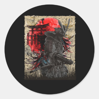 Japanese Samurai Warrior Classic Round Sticker