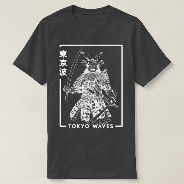 Japanese Samurai Warrior Drawn Minimalistic Japan  T-Shirt (Design Front)