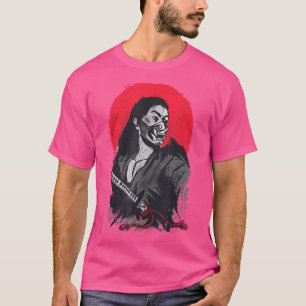 Japanese Samurai Warrior Illustration  Red Sunset  T-Shirt