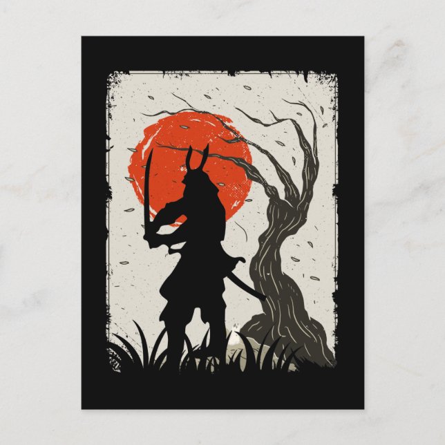 Japanese Samurai Warrior Japan Swordsman Postcard (Front)