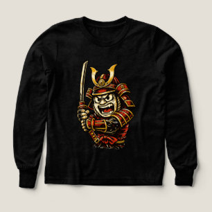 Japanese Samurai Warrior Red Armour Cartoon Art
