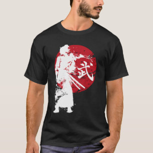 Japanese Samurai Warrior Retro Japan Calligraphy R T-Shirt