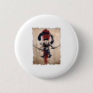 Japanese Samurai Warrior Retro Vintage 6 Cm Round Badge