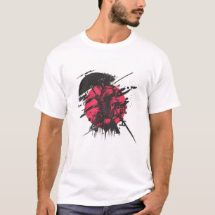 Japanese Samurai Warrior Silhouette Red Sun T-shir T-Shirt
