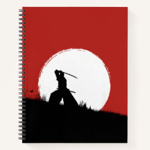 Japanese Samurai Warrior Silhouette Sun Spiral Not