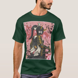 Japanese Samurai Warriors With Sakura Flower T-Shirt