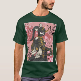 Japanese Samurai Warriors With Sakura Flower T-Shirt