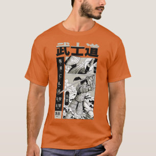 Japanese Samurai with Kanji  Cool Japan Manga Kata T-Shirt