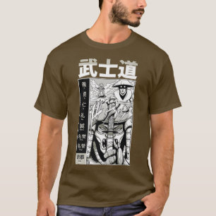 Japanese Samurai with Kanji - Cool Japan Warrior K T-Shirt