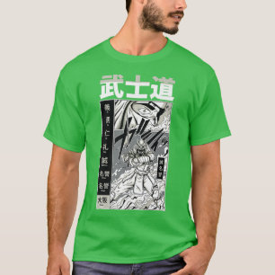 Japanese Samurai with Kanji - Cool Japan Warrior K T-Shirt