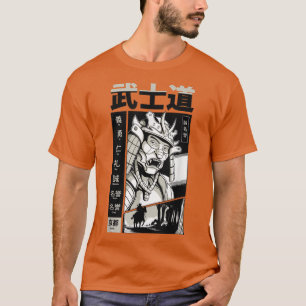 Japanese Samurai with Kanji  Manga Japan Warrior K T-Shirt