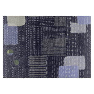 Japanese sashiko stiches resembling pattern cutting board
