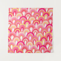 Japanese scallops seamless pattern, colourful rain