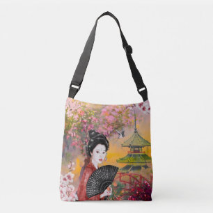 Japanese Scene With A Woman Crossbody Bag