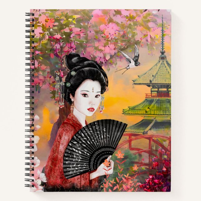 Japanese Scene With A Woman Notebook (Front)