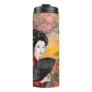 Japanese Scene With A Woman Thermal Tumbler
