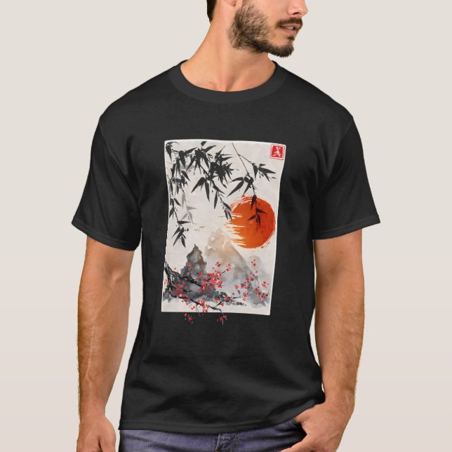 Japanese Scenery Culture Sakura Cherry Blossom Tre T-Shirt (Front)