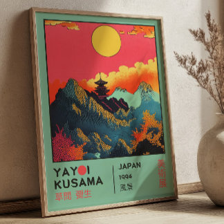 Japanese Scenery Retro Yayoi Kusama Exhibition Poster