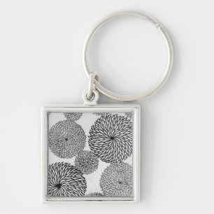 Japanese School's Chrysanthemums Key Ring