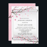 Japanese Scroll Cherry Blossom Tree Wedding Shower Invitation<br><div class="desc">You will love this white scroll with a pink cherry blossom tree.
Matching invitations are ava0.</div>