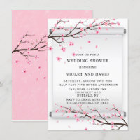 Japanese Scroll Cherry Blossom Tree Wedding Shower