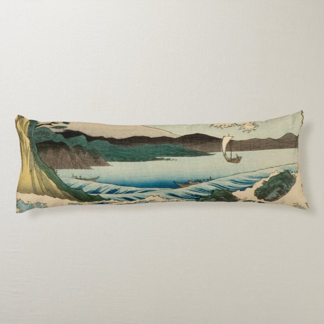 Japanese Sea of Satta Hiroshige Art  Body Cushion (Back)